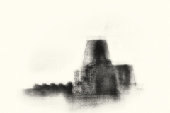 ICM of St Benets Abbey as a charcoal effect drawing