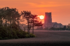 Sunset over Walcott Church